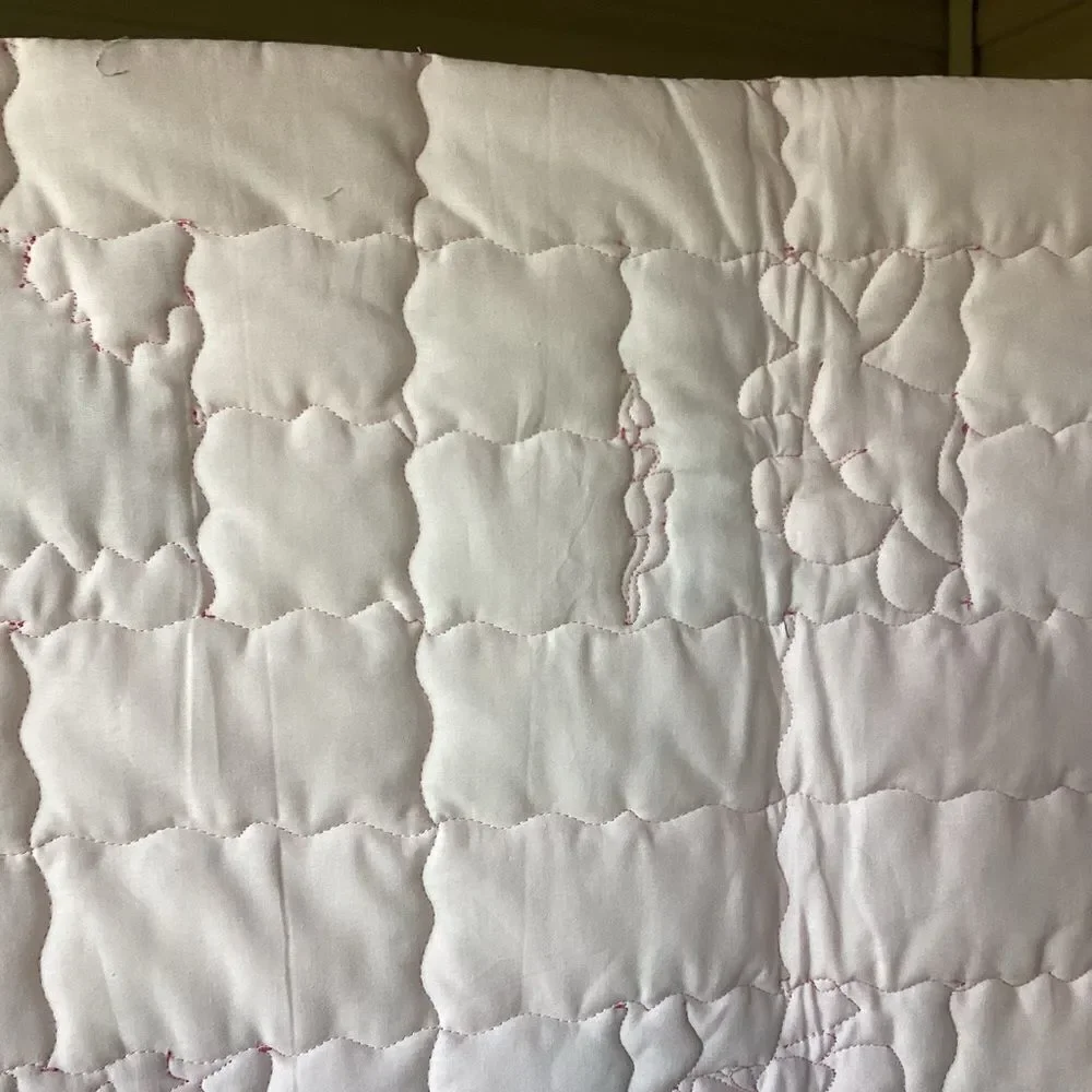 NWT Hand Crafted Floral Patchwork Quilt - Pink and White for New Baby or Toddler